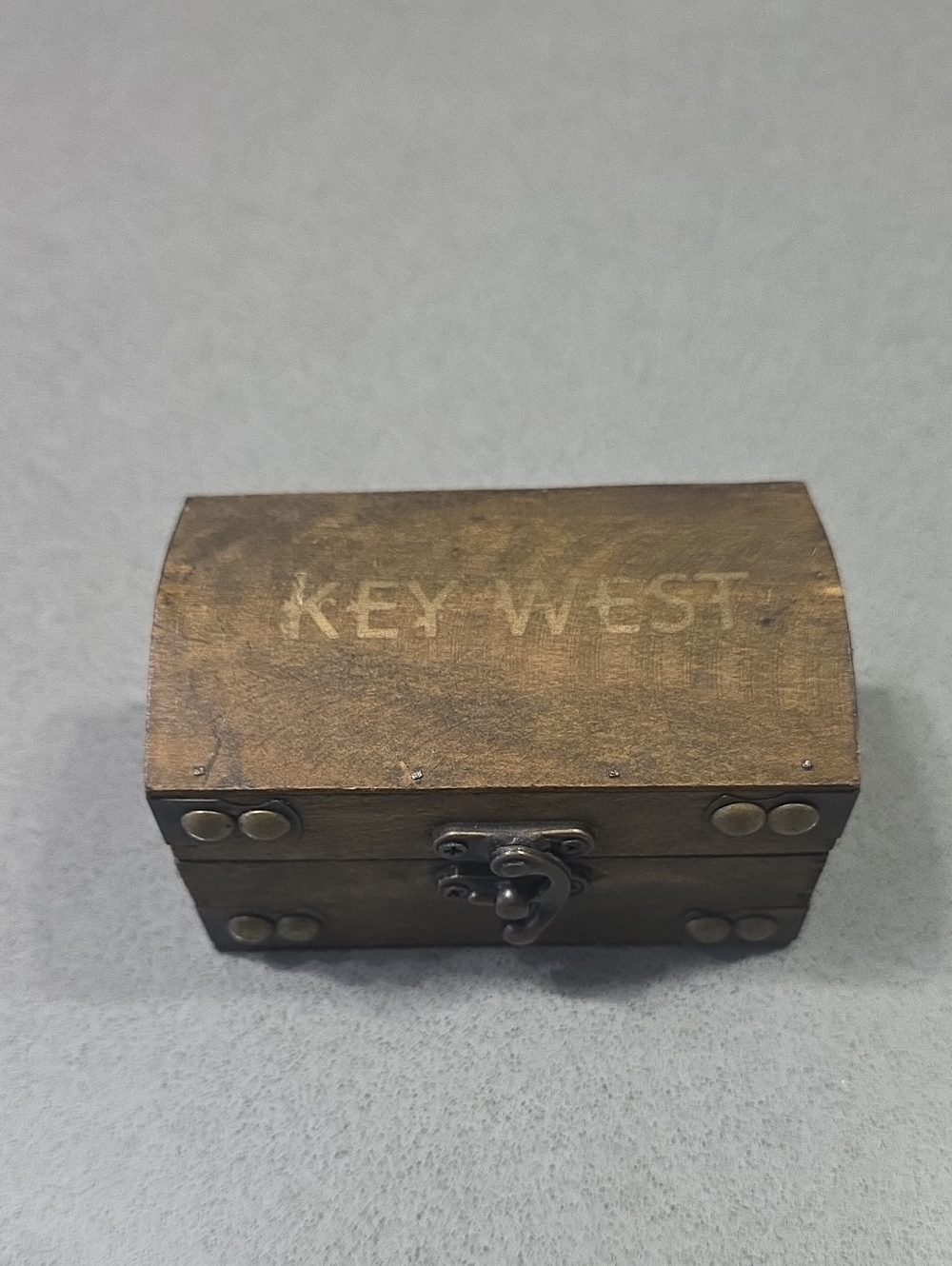 Key West Rustic Wooden Treasure Chest Keepsake Trinket Box
